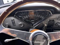 Dashboard instrumentation and steering wheel.