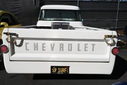 The white Apache’s tailgate and rear bodywork.