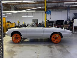 Body and chassis assembly during the build.