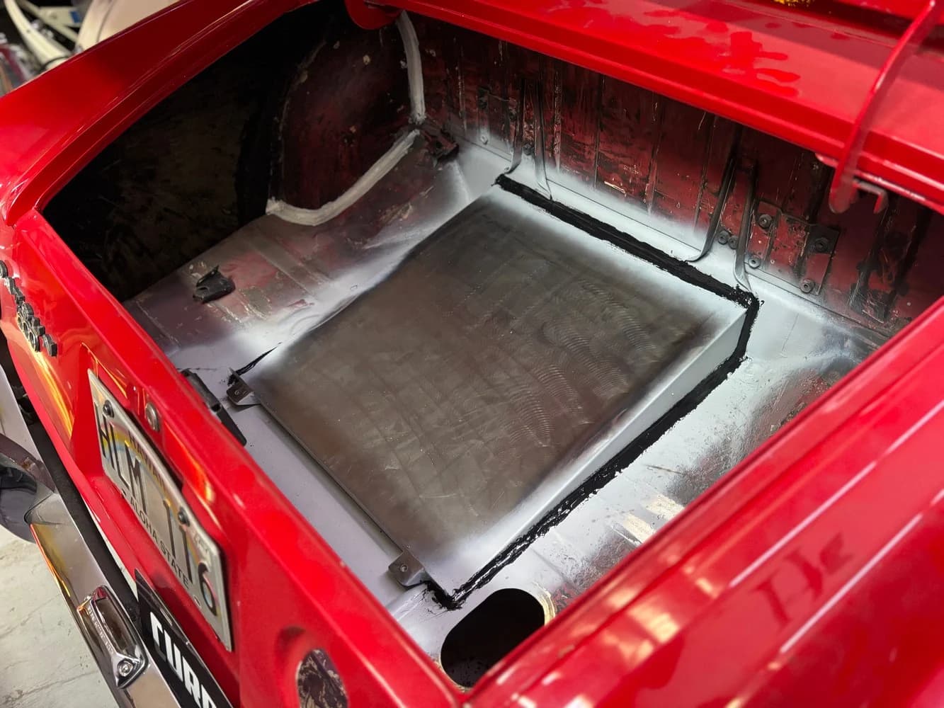 Rear battery enclosure fabrication.
