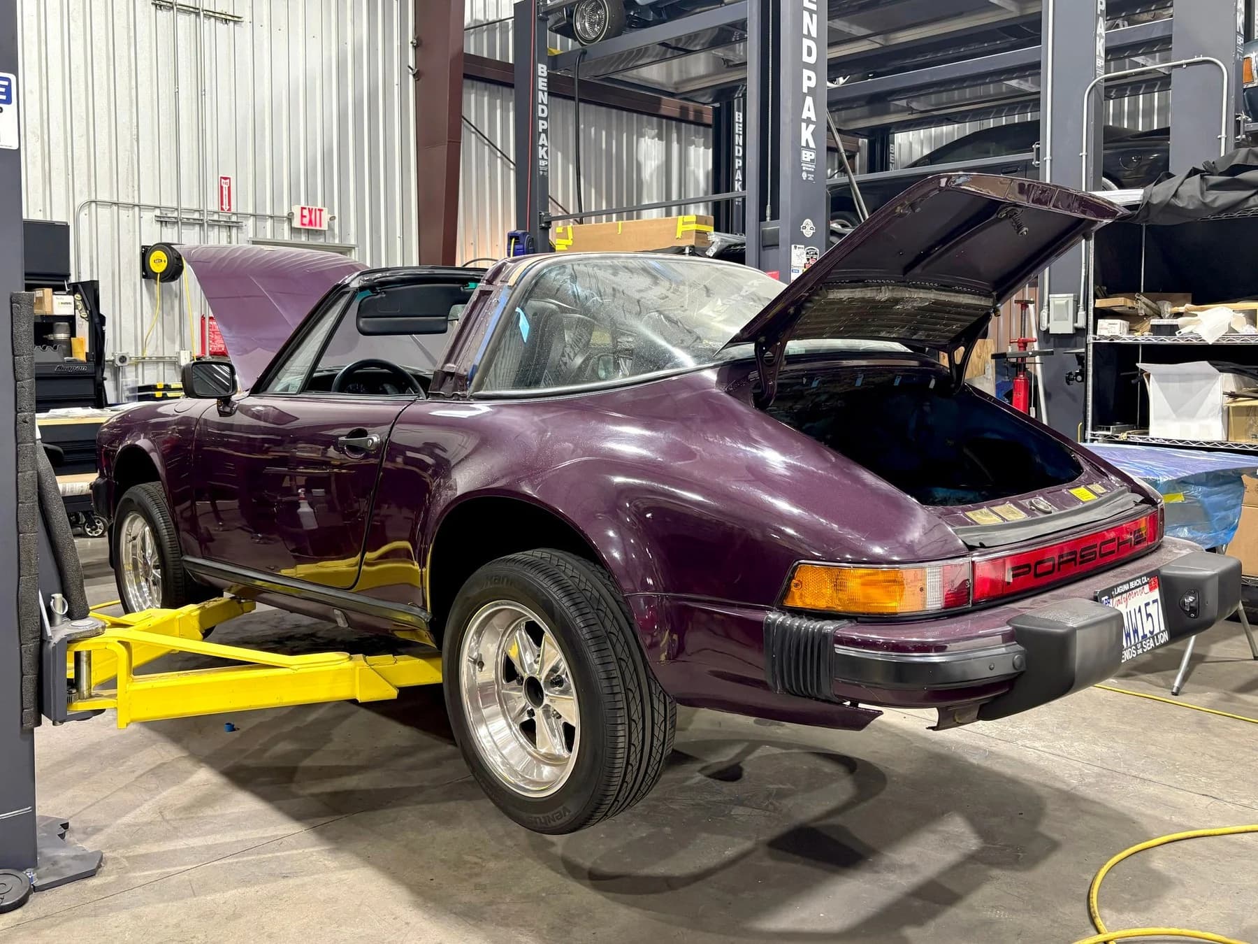 The Targa during conversion work in the shop.