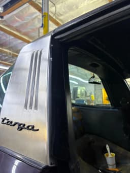 The Targa roll bar and trim.