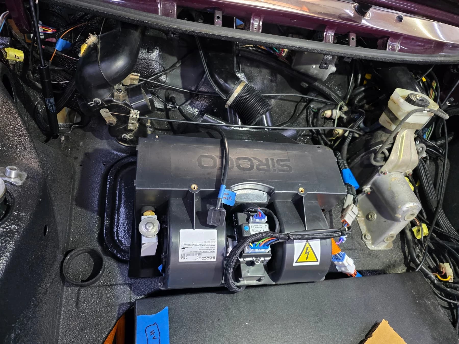 Electric motor and drivetrain installation.