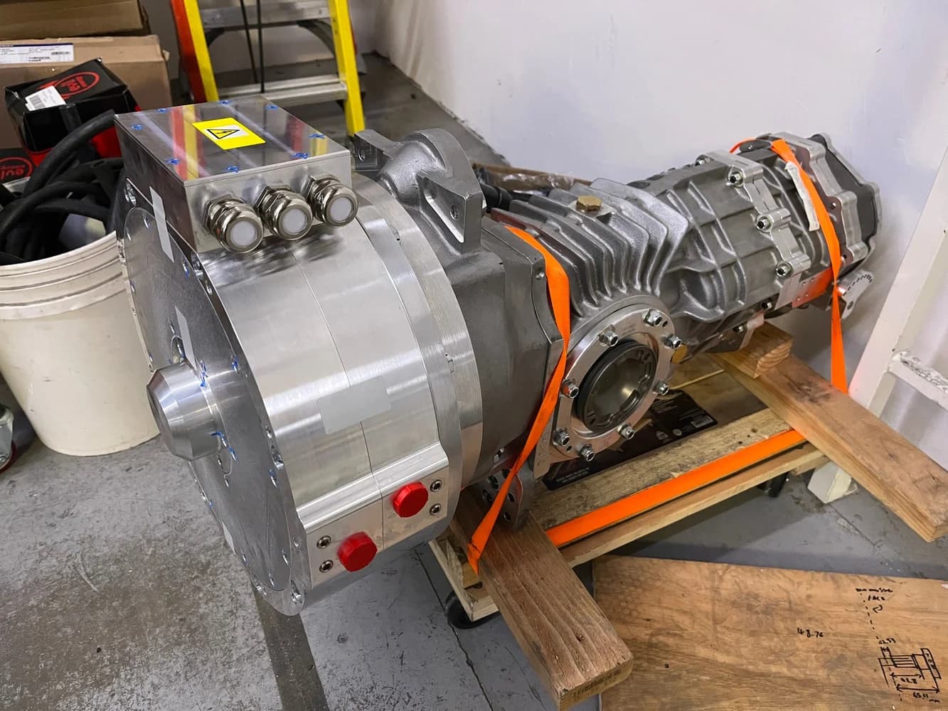 Motor and transmission integration hardware.