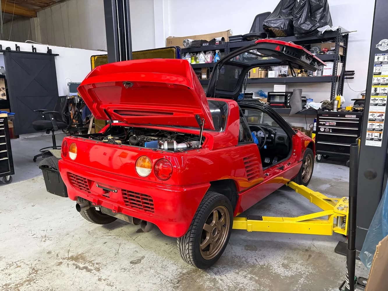 Vehicle disassembly and conversion preparation.