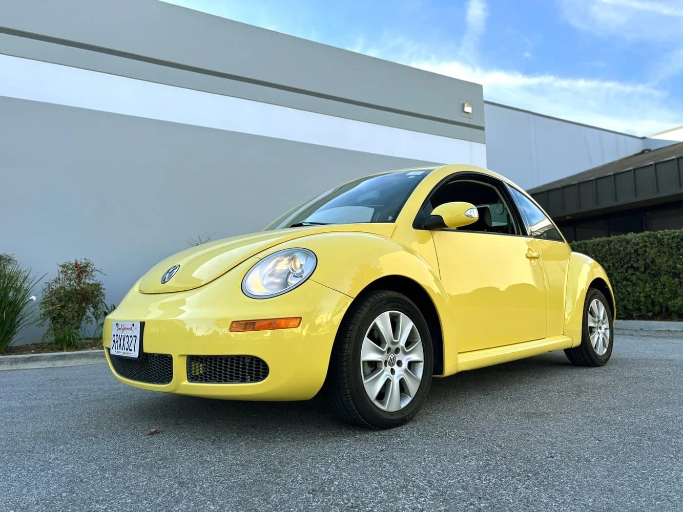 Exterior reference view of the actual yellow Beetle.