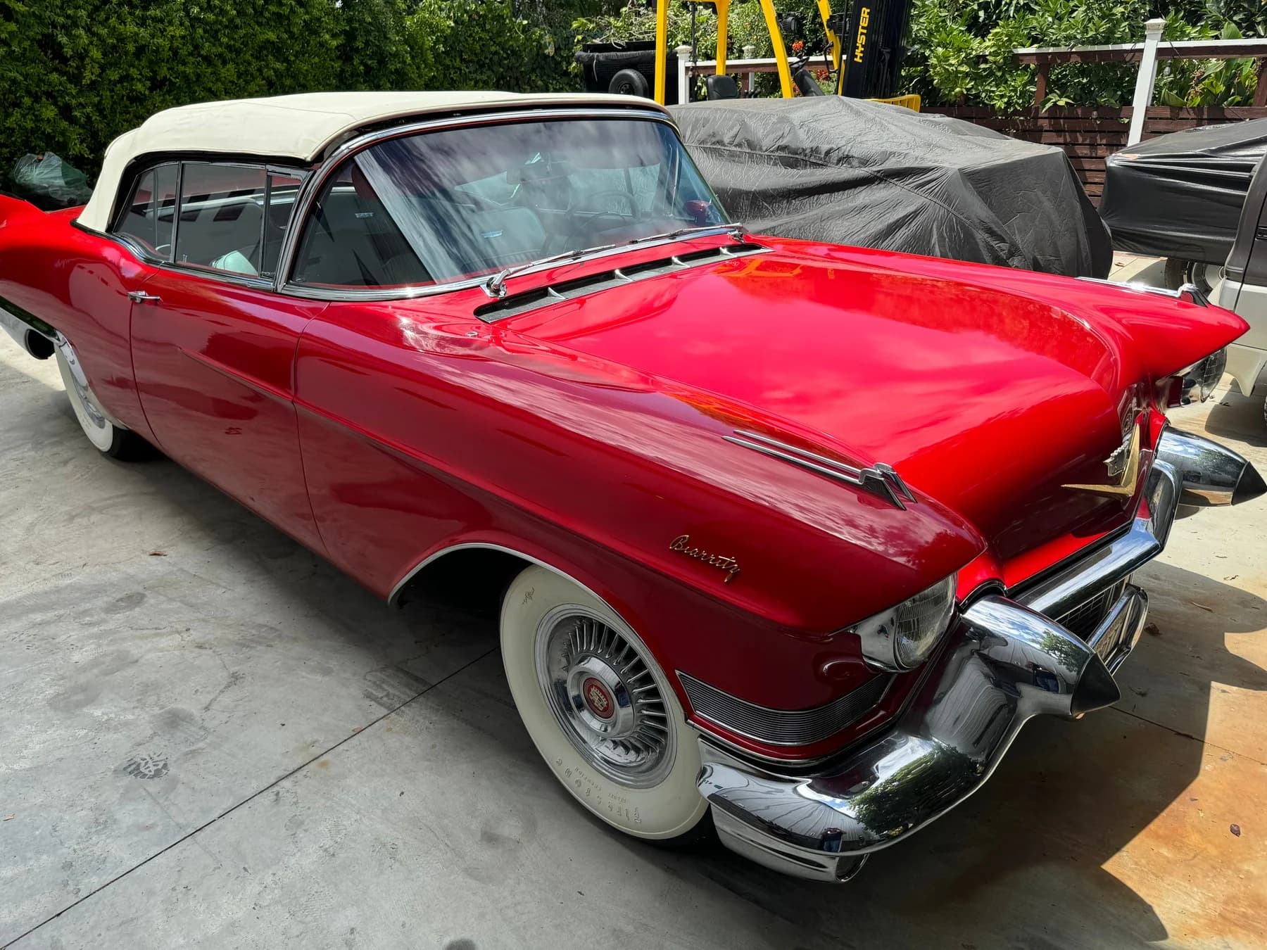 Rear bodywork and tailfins outdoors.