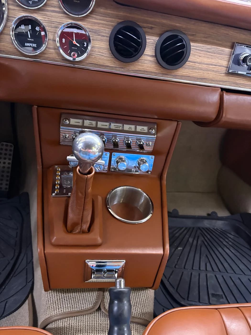 The completed center-console arrangement.