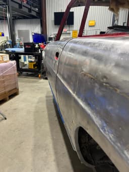 Bodywork during an earlier restoration stage.