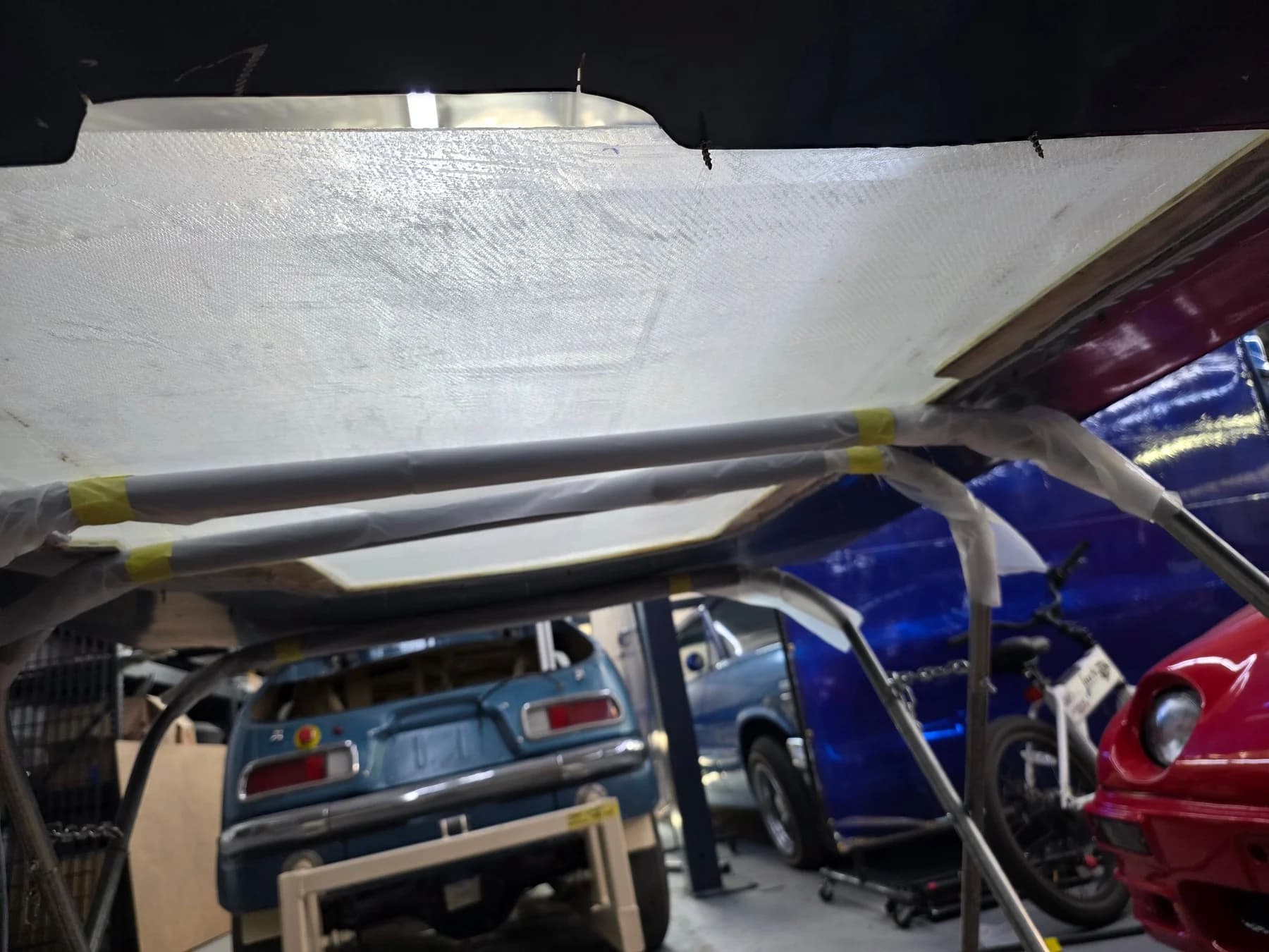 Composite panel and vehicle access during fabrication.