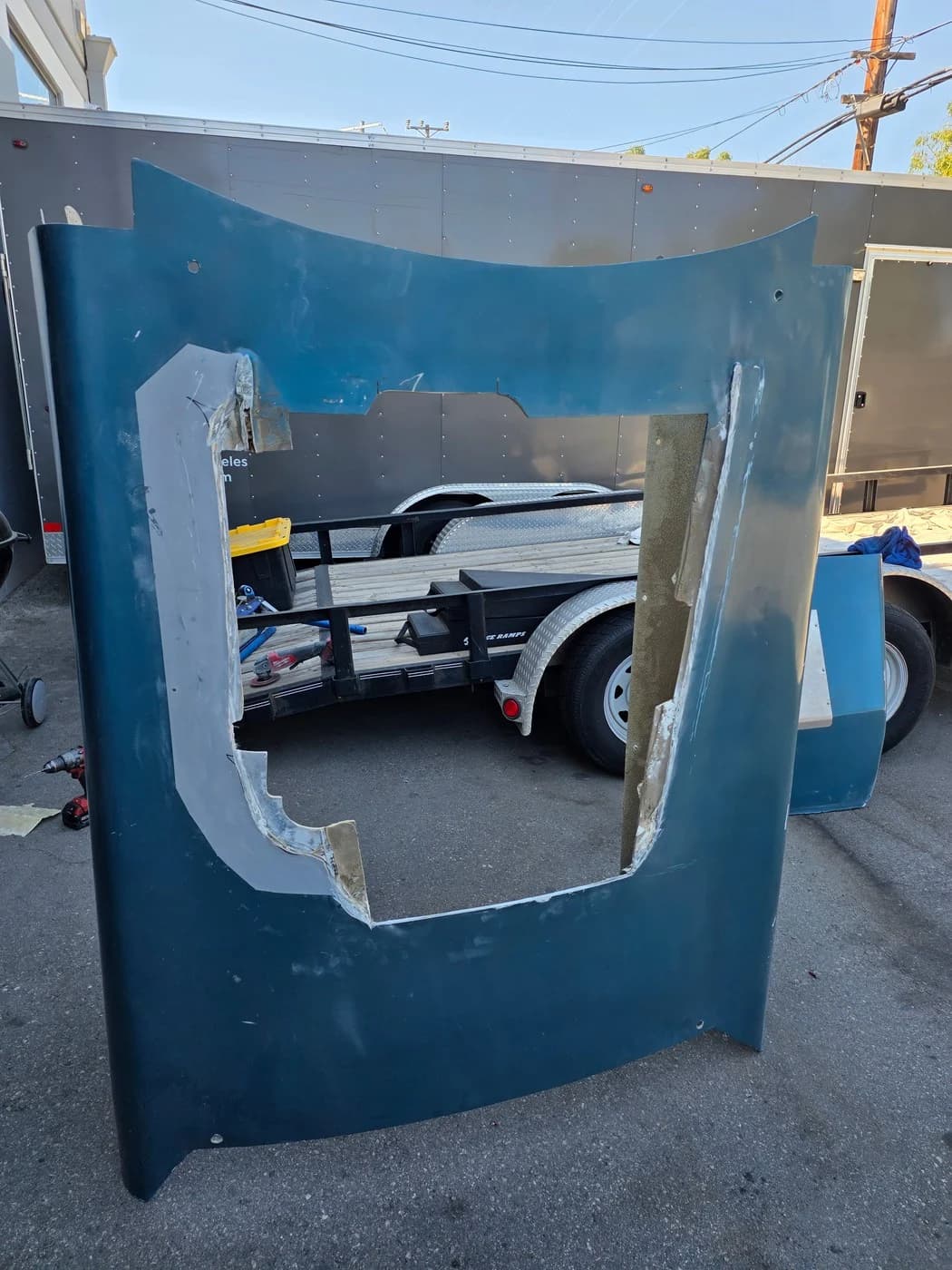 The panel opening before the new insert was fitted.