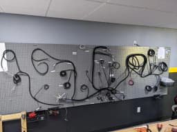 New wiring harnesses for the tan Humvee.
