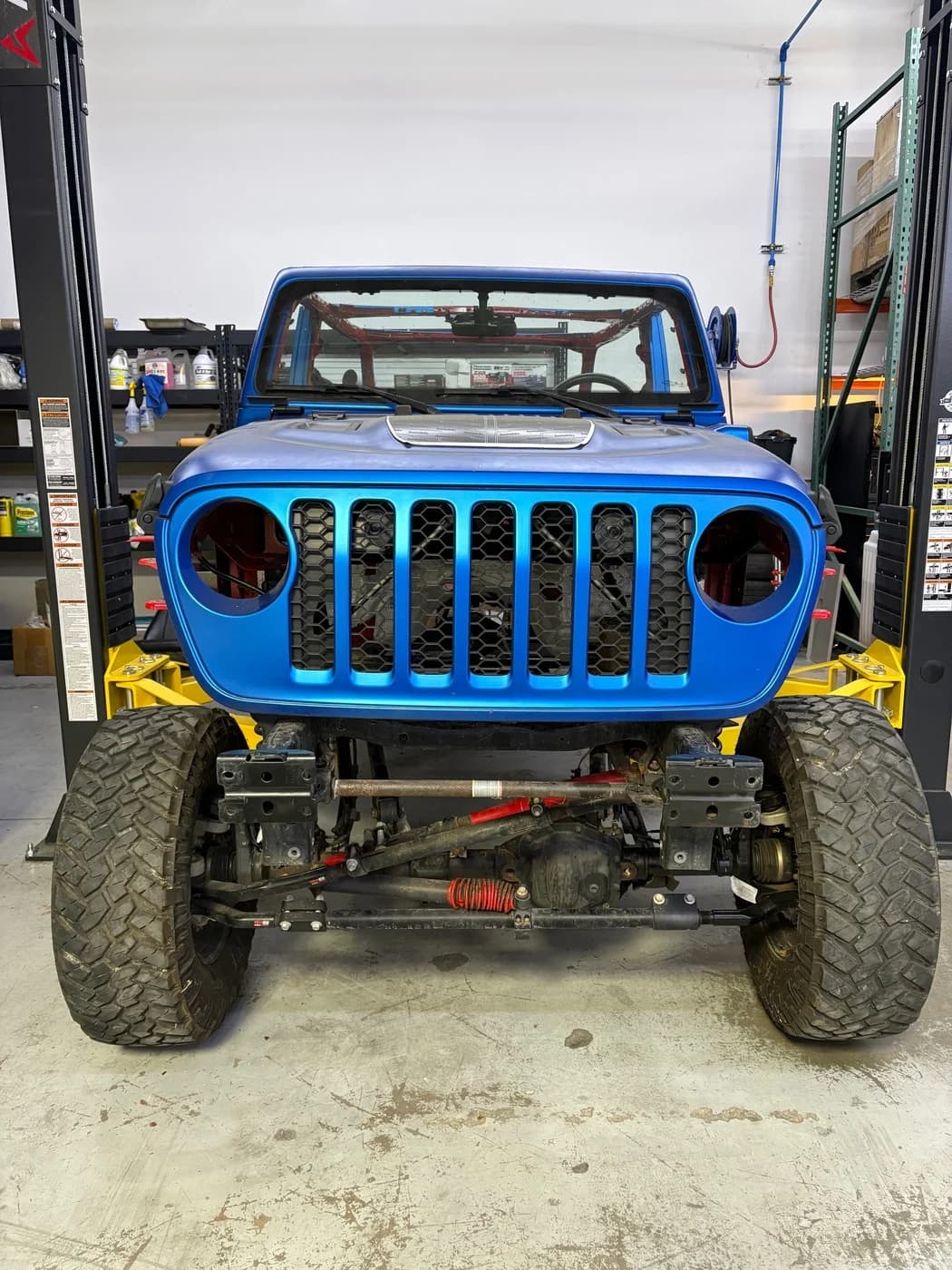 Front bodywork and grille during fabrication.