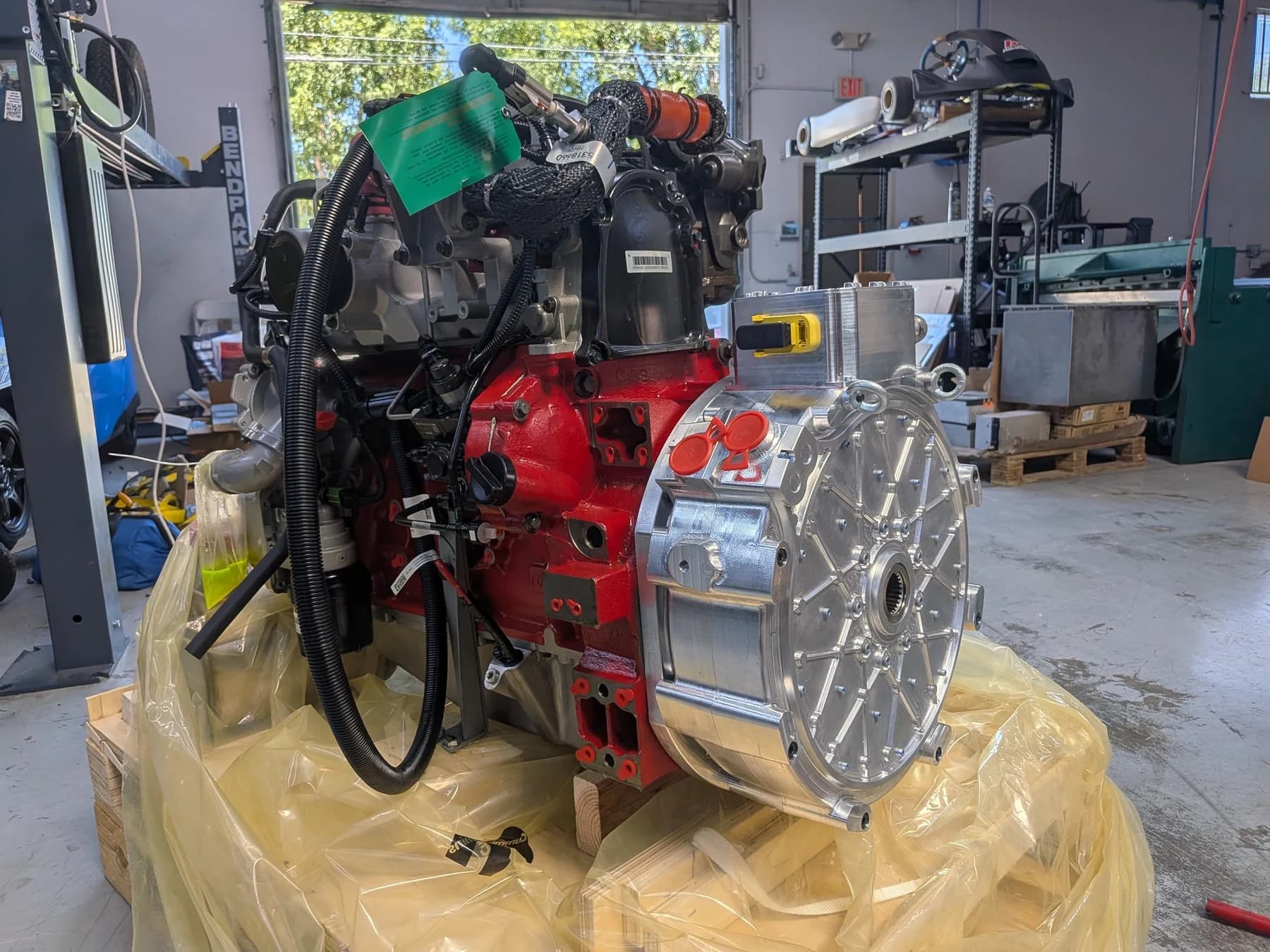 Drive-unit assembly prepared for integration.