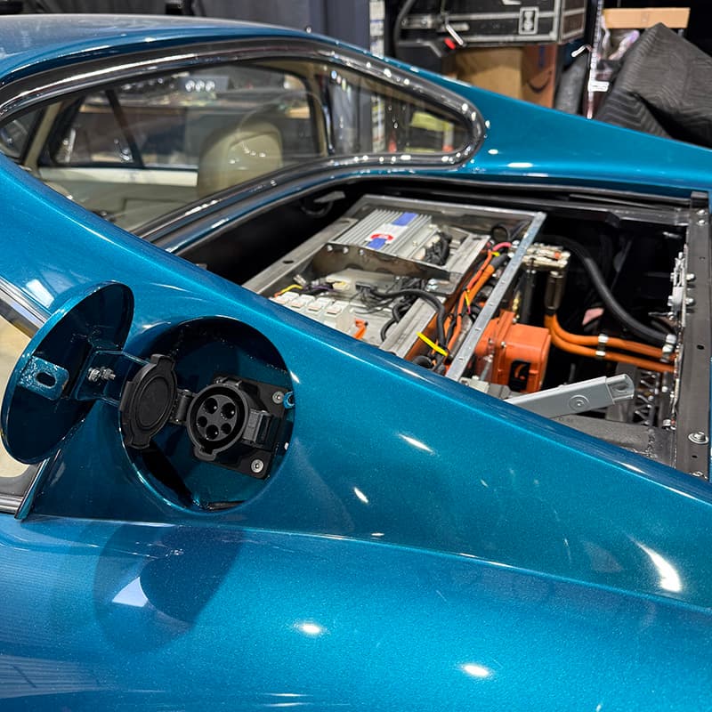 Engineer working on a battery